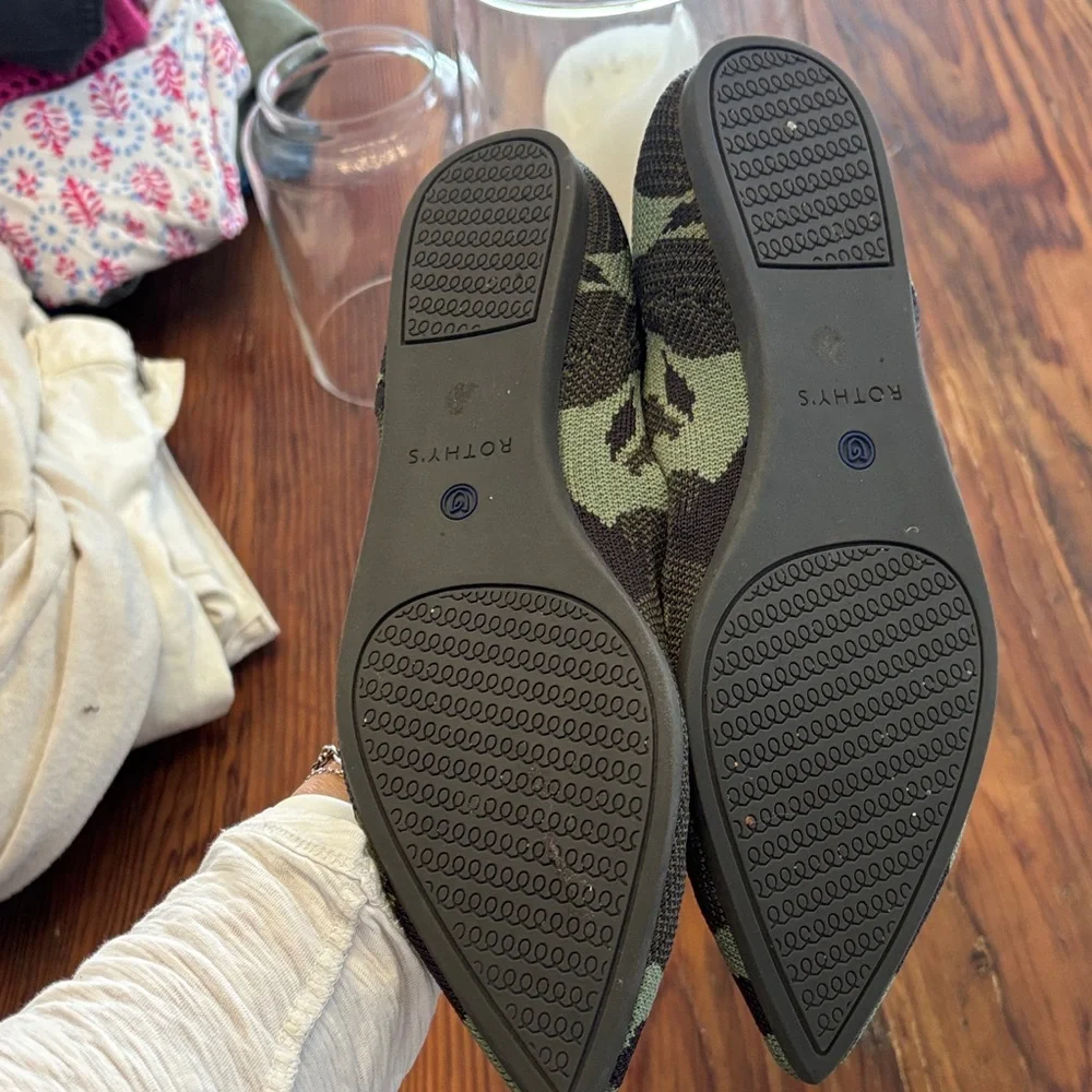 Rothy's Green and Black Patterned Flats - Picture 2 of 2